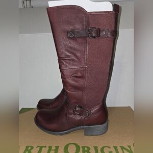 Boots - Earth Origins Penelope Leather Riding Boots Women's Size 6.5w Wide Calf